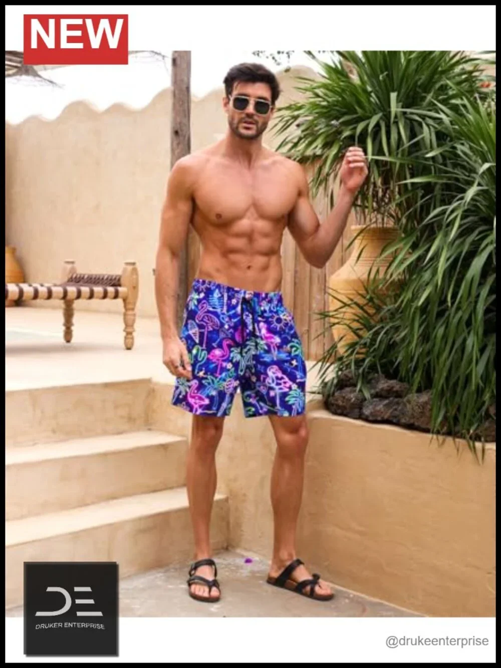 Quick Dry Swim Trunks with Pockets Mesh Lining Board Shorts